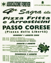 Sagra della pizza fritta e arrosticini e concorso di pittura a Passo Corese 1-3 agosto
