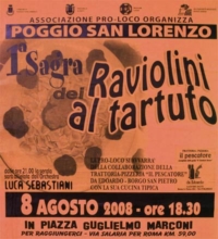 Sagra dei Raviolini al tartufo 8 agosto a Poggio San Lorenzo (Rieti)