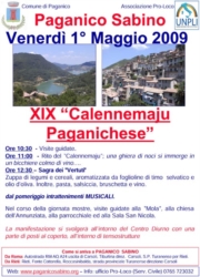 PAGANICO SABINO - VENERDI’ 1° MAGGIO 2009 – XIX CALENNEMAJU PAGANICHESE e Sagra dei Vertuti.