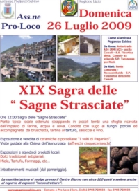 Paganico Sabino Domenica 26 Luglio 2009 - XIX Sagra delle "Sagne Strasciate" Paganico Sabino Domenica 26 Luglio 2009 - XIX Sagra delle "Sagne Strasciate"