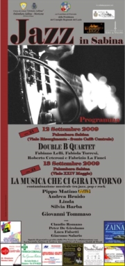 JAZZ IN SABINA PALOMBARA SABINA 12 E 13 SETTEMBRE