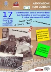 Nati Coresini - 17 ottobre 0re 18:00 Passo Corese Piazza della Libertà