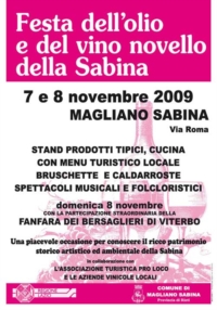 Festa dell’olio e del vino novello della Sabina Magliano Sabina 7 e 8 novembre 2009