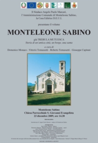 MONTELEONE SABINO - 23 DICEMBRE 2009 Presentazione del libro MONTELEONE SABINO già TREBULA MUTUESCA