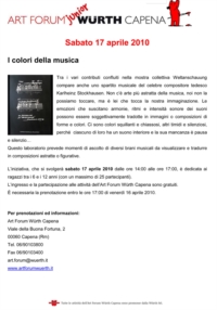 Laboratorio didattico per bambini "I Colori della Musica" all'Art Forum Würth di Capena17 aprile