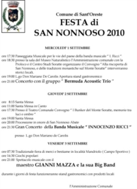 FESTA DI SAN NONNOSO  1, 2 e 3 settembre 2010, a Sant’Oreste (RM)