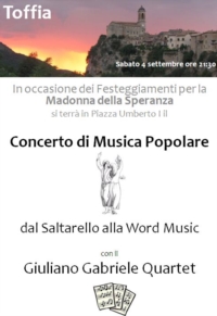 Concerto di Musica Popolare a Toffia  sabato 4 settembre