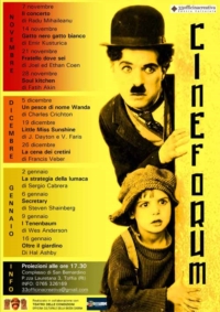 CINEFORUM a Toffia dal 7 novembre al 16 gennaio CINEFORUM a Toffia dal 7 novembre al 16 gennaio