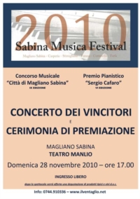 SABINA MUSICA FESTIVAL 2010 concerto del 28 novembre a Magliano Sabina