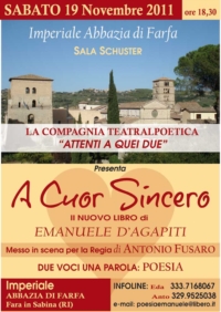 "A cuor sincero" Abbazia di Farfa Sabato 19 novembre 2011