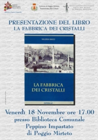 18 Novembre. Nella Biblioteca Comunale di Poggio Mirteto presentazione di “La Fabbrica dei Cristalli