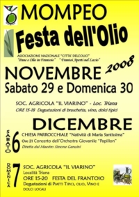 MOMPEO/FESTA DELL’OLIO E PRESENTAZIONE DEL LIBRO”STORIA DELLA SABINA ANTICA E DI ROMA IMPERIALE” MOMPEO/FESTA DELL’OLIO E PRESENTAZIONE DEL LIBRO”STORIA DELLA SABINA ANTICA E DI ROMA IMPERIALE”