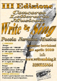 III EEDIZIONE - CONCORSO LETTERARIO MUSICALE “WRITE & SING” III EEDIZIONE - CONCORSO LETTERARIO MUSICALE “WRITE & SING”