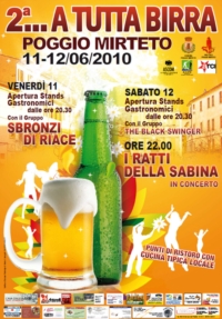 Festa della Birra Poggio Mirteto venerdi 11 e sabato 12 giugno 2010 Festa della Birra Poggio Mirteto venerdi 11 e sabato 12 giugno 2010