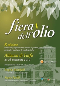 Fiera dell'olio di Farfa 27 - 28 novembre 2010 Fiera dell'olio di Farfa 27 - 28 novembre 2010