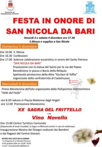 XX Sagra del Frittello e del Vino Novello: 8 Dicembre 2010 Castelnuovo di Farfa XX Sagra del Frittello e del Vino Novello: 8 Dicembre 2010 Castelnuovo di Farfa