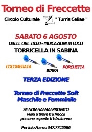 Torricella 6 agosto - 3° torneo di Freccette Soft "Turris Celiae" Torricella 6 agosto - 3° torneo di Freccette Soft "Turris Celiae"