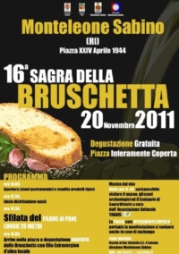 16° SAGRA DELLA BRUSCHETTA a Monteleone Sabino 16° SAGRA DELLA BRUSCHETTA a Monteleone Sabino