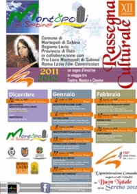 Rassegna Culturale Montopoli di Sabina XII Edizione - Dicembre 2011 - Febbraio 2012 Rassegna Culturale Montopoli di Sabina XII Edizione - Dicembre 2011 - Febbraio 2012