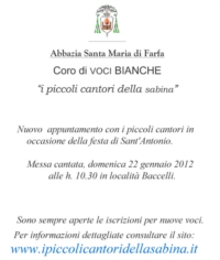 Concerto dei "piccoli cantori della sabina" Concerto dei "piccoli cantori della sabina"