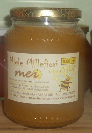 Miele MILLEFIORI Mei di Farfa, prodotto nella valle Riana sotto l'Abbazia di Farfa
