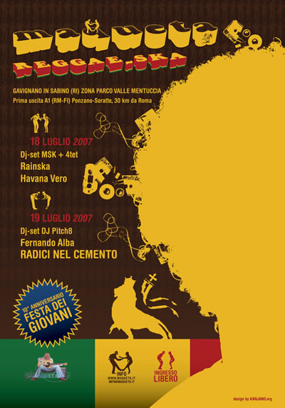 MAQUETA Reggae & Ska 18/19 luglio 2007 Gavignano Sabino (RI), zona Parco Valle Mentuccia