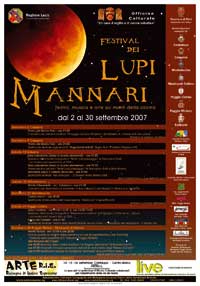 Programma del FESTIVAL DEI LUPI MANNARI DAL 2 AL 30 SETTEMBRE 2007