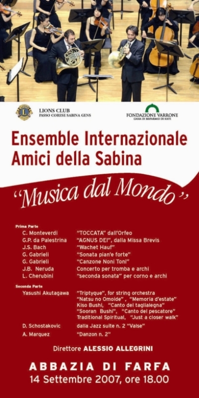 Abbazia di Farfa 14 settembre 2007 - Musica dal Mondo