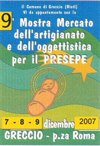 “Greccio . . . il Presepio” 9ª Mostra Mercato dell’Artigianato e dell’Oggettistica per il Presepio