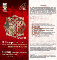 Il Presepe di Francesco oggi - Greccio (Rieti) 9 dicembre 2007