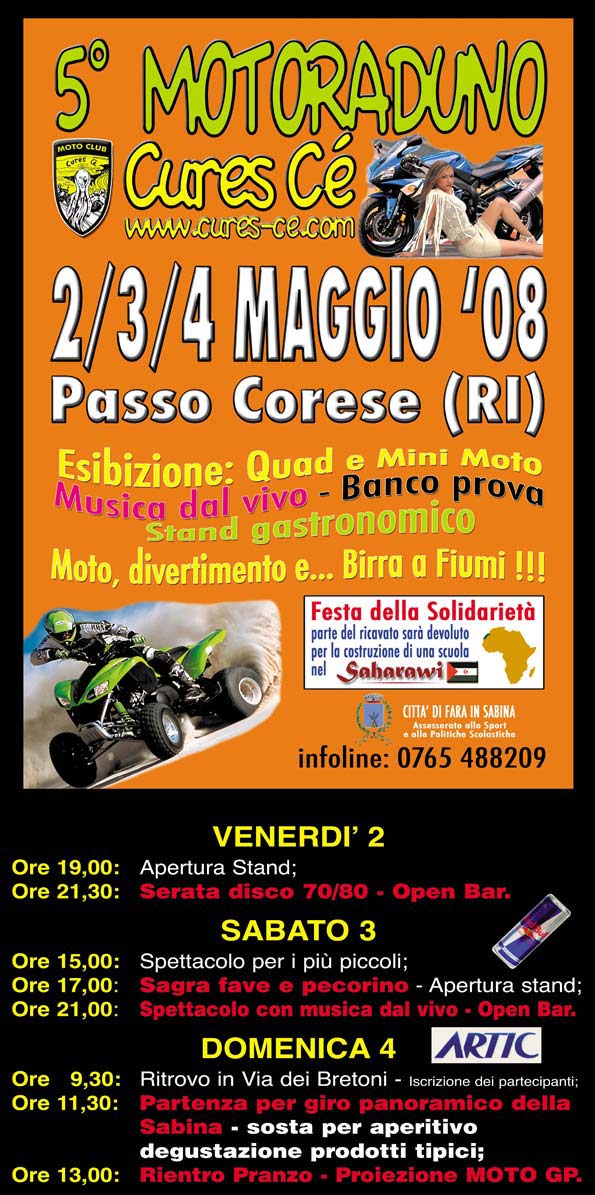 V motoraduno Cures c'è 2/3/4 maggio 2008 Passo Corese (Ri)
