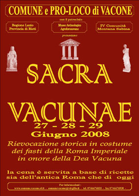 Sacra Vacunae. Vacone (Ri) 27-29 giugno 2008