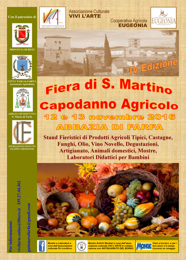 FIERA DI SAN MARTINO - CAPODANNO AGRICOLO - IV EDIZIONE, Abbazia di ... FIERA DI SAN MARTINO - CAPODANNO AGRICOLO - IV EDIZIONE, Abbazia di ...