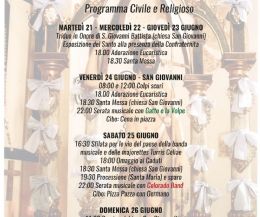 Locandina: Festa della natività di San Giovanni Battista