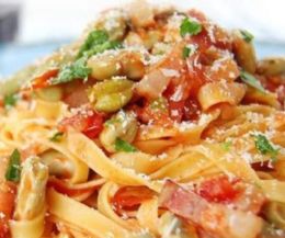 Locandina: Sagra delle fettuccine trebulana, aglio e persa