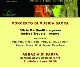Locandina: Concerto per soprano e organo. RINVIATO A DOMENICA 13 NOVEMBRE
