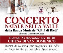 Locandina: 'Natale nella Valle' della Concert Band Città di Rieti