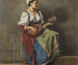 Locandina: Corot e  ‘donna con mandolino e tamburello’